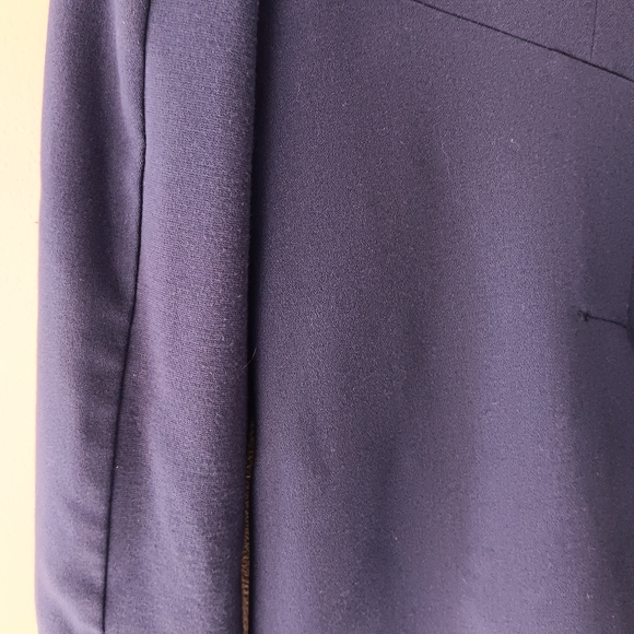 BCBGMaxAzria Chaya Blazer Blue Depth Single Button Collarless Pockets Large - Picture 13 of 15